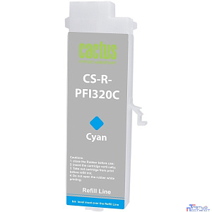 Картридж перезаправляемый струйный Cactus CS-R-PFI320C PFI-320C голубой для Canon imagePrograf TM-200/200MFP/205/300/300MFP/305/250/255/350/355 без чипа