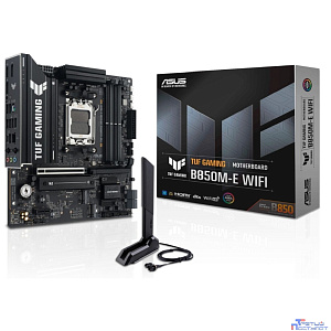 Материнская плата ASUS TUF GAMING B850M-E WIFI, AM5, B850, 4*DDR5, 4*SATA, 3*M.2, 4*USB 3.2, 3*USB 2.0, Type-C, 3*PCIx16, 1*PCIx1, DP+HDMI, mATX; 90MB1LS0-M0EAY0