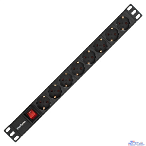Exegate EX280844RUS Блок розеток ExeGate ServerPro PDU-19H805 Al-8S-EU3-SW, 19",1U,алюм, 8Schuko, евровилка, 3м