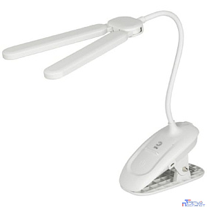 ЭРА Б0057207 Настольный светильник NLED-512-6W-W светодиодный аккумуляторный на прищепке белый