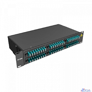 NTSS Кросс 19" NTSS PREMIUM, предсобранный 2U, 32 порта LC/UPC duplex, 50/125 мкм ОМ3, (розетки, сплайс 2шт, КДЗС, пигтейлы), черный, RAL9005 NTSS-RFOB-PM-2U-32-2LC/U-503-SP1.5G1A-BL