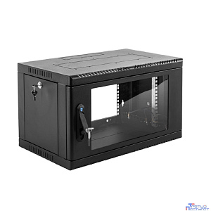 ЦМО Шкаф телекоммуникационный настенный 6U (600 x 650) дверь стекло, цвет черный (ШРН-6.650-9005)