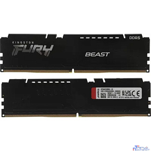 Память оперативная/ Kingston 32GB 6400MT/s DDR5 CL32 DIMM (Kit of 2) FURY Beast Black XMP KF564C32BBK2-32
