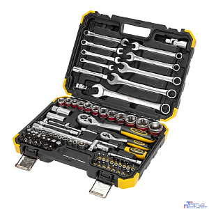 Kranz (KR-66-6682) Набор инструментов, 1/2, 1/4, CrV, пластиковый кейс, 82 предмета