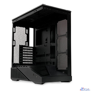 Case HSPD F711, Panoramic Full Tower, Black, TG, 0.7 SPCC, no fans ATX, mATX, mITX 190/420/280mm 2x2.5", 2x3.5", 7xPCI 1xUSB-A 3.0, 1xUSB-C 445x235x475mm