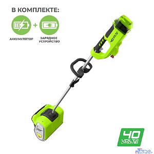 Greenworks Снегоуборщик аккумуляторный GD40SSK4, (40V, 30 см, бесщеточный, с 1хАКБ 4 А.ч и ЗУ) [2600807UB]