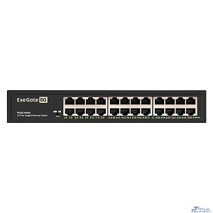 Exegate EX298696RUS Коммутатор неуправляемый ExeGate EDGS-1024D (24-портовый гигабитный UTP 10/100/1000 Base-T, металлический корпус, с возможностью установки в стойку, с функцией энергосбережения (EE