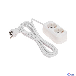PROconnect (13-4203) Удлинитель 2 гнезда, 3м, 3х0,75мм?, с/з, белый