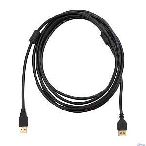 Bion Кабель удлинительный USB 2.0 AM/AF, позолоченные контакты, ферритовые кольца, 3 м, черный [BXP-CCF-USB2-AMAF-030]