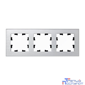 Systeme electric ATN312103 Рамка 3-постовая ATLASDESIGN NATURE, МЕТАЛЛ СЕРЕБРО