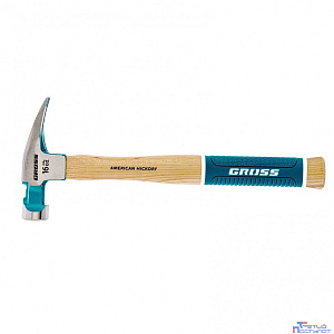 GROSS Молоток-гвоздодер,450 г, угол 75, магнит, обрезиненная рукоятка AMERICAN HICKORY  [10418]