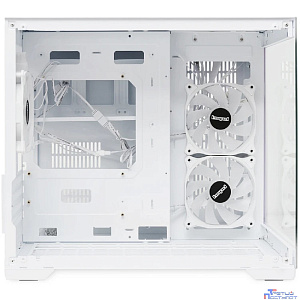 Case HSPD F330, Panoramic Mini-tower, White, TG, 0.5 SPCC, 3x120mm ARGB (FN027) mATX, mITX 160/400/200mm 1x2.5", 2x3.5", 4xPCI 1xUSB-C 3.0, 2xUSB-A1.0 428x280x375mm