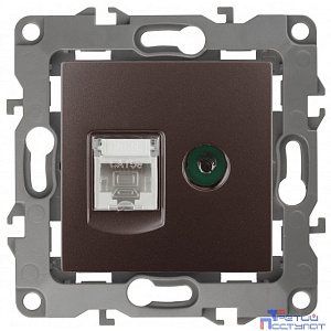 Эра Б0027448 12-3110-13 Розетка информационная RJ45+TV, Эра12, бронза