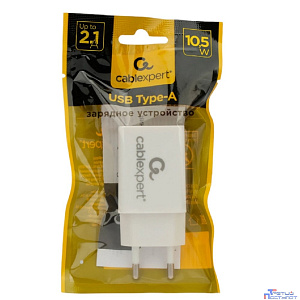 Cablexpert зарядное устройство, 10.5Вт, 2.1А, 1xUSB, белый, пакет (серия 25/68) (MP3A-PC-68) 23604