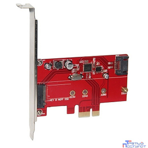 ORIENT A1061S-M2, Контроллер PCI-Ex1 v2.0, SATA3.0 6Gb/s, 2-port int: SATA M.2 + SATA, ASM1061 chipset, oem (30289)