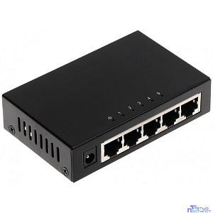 DAHUA DH-PFS3005-5GT 5-портовый гигабитный неуправляемый коммутатор, 5xRJ45 1Gb, коммутация 10 Гбит/с, MAC-таблица 2К, металл