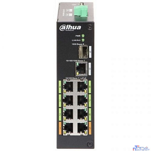DAHUA DH-LR2110-8ET-120 8-портовый неуправляемый коммутатор с ePoE, уличное исполнение, 8xRJ45 1Gb ePoE, 1xRJ45 1Gb + 1xSFP 1Gb uplink, суммарно 120Вт, коммутация 8.8 Гбит/с, MAC-таблица 8К