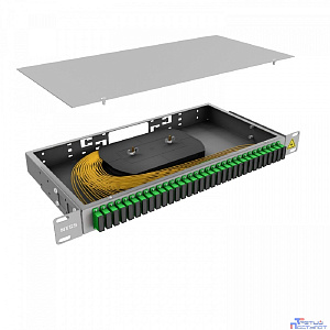 NTSS Кросс 19" NTSS PREMIUM, предсобранный 1U, 32 порта SC/APC duplex, 9/125 мкм, (сплошная панель, розетки, сплайс, КДЗС, пигтейлы) NTSS-RFOB-PM-1U-32-2SC/A-9-SP1.5G0A