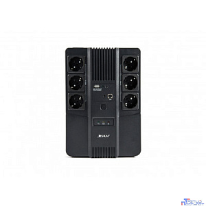 ИБП Бастион SKAT-UPS 600 AI {Line-interactive, 600/360Вт, USB/RJ-45, АКБ 1х 7Ач, сверху ЕВРО 3+3, реестр МПТ} (8998)
