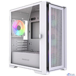Powercase Alisio Micro X4W V2 LE, Tempered Glass, 4х 120mm ARGB PWM fans, белый, mATX [без встроенного хаба] (CAMCXW-A4-LE)