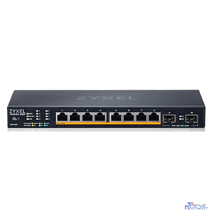 Коммутатор/ Multigigabit Smart L3 Lite switch Zyxel NebulaFlex XMG1915-10EP, 8xRJ-45: 1/2.5G PoE++, 2xSFP+, silent (no fan), PoE budget 130 W