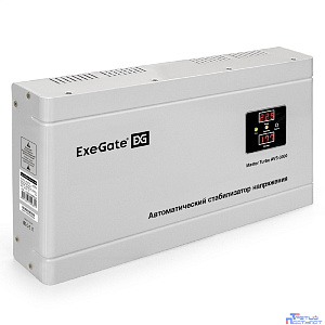 Exegate EX291748RUS Стабилизатор напряжения ExeGate Master Turbo AVS-3000 (3000ВА, 100-265В, цифр. индикация вход/вых. напряжения, 220В±8%, КПД 98%, 5 уровней защиты, задержка, усиленный метал.корпус,