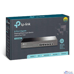 TP-Link TL-SG1008MP Коммутатор с 8 гигабитными портами PoE+ для размещения на столе или в стойке