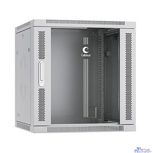 Cabeus SH-05F-12U60/35-R Шкаф телекоммуникационный настенный разобранный 19" 12U 600x350x635mm (ШхГхВ) дверь стекло, цвет серый (RAL 7035)