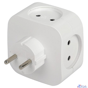 ЭРА Б0049532 Разветвитель электрический SP-4-USB-W на 4 розетки 220V + 2xUSB 2400mA, без заземл 10А (белый)