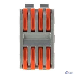 Rexant (07-5237) Клемма СМК 222-424D проходная 4-полюсная, с креплением на DIN-рейку (0,08-4 мм?) серая (50 шт./уп.)
