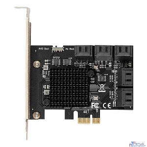 Exegate EX299524RUS Контроллер ExeGate EXE-510v2 (PCI-E x1, SATA3 6Gb/s, 10 int, ASMedia Chipset ASM106x+JMB575)