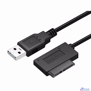 ORIENT UHD-304SL, USB 2.0 адаптер Slimline SATA для оптических приводов ноутбука, кабель подключения USB Type-A (33338)