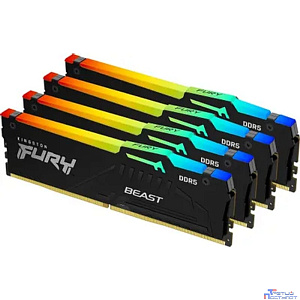 Kingston 64GB 5200MT/s DDR5 CL40 DIMM (Kit of 4) FURY Beast RGB XMP KF552C40BBAK4-64