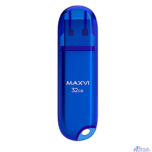 Maxvi USB Drive 32GB P1 blue, монолит с колпачком, ABS пластик, USB 2.0