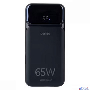 Perfeo Powerbank LAPTOP 65W 20000 mAh/LED дисплей/PD+QC 3.0/2Type-C/1 USB,max 65W/Black