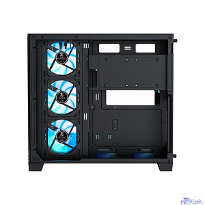Корпус XASTRA QW500 4ARGB-C10-UC Black ATX/Aquarium/Screewless/4x120mm ARGB PWM FM fans/Argb+PWM HUB 10port/Type-C/ QW500-4FM12A-C10-UC