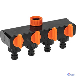 Rexant (62-0225) Разветвитель для шланга на 4 канала 1/2"-3/4" Четыре Сезона