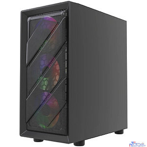 Powercase Mistral Micro EM21, Tempered Glass, 4x120mm FRGB fan, чёрный, mATX  (CMMEM21B-L4)