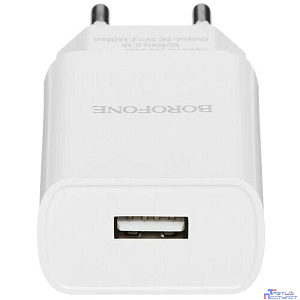 BOROFONE BA20A/ Сетевое ЗУ/ 1 USB/ Выход: 10.5W/ White
