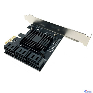 Espada Контроллер PCI-E, SATA3 6port, чип JMB575 + ASM1061 (PCIe6SATAJA) (45999)