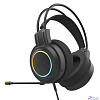 Perfeo игровая гарнитура RGF EARTH черная 1,8 м, разъем 3,5 мм (4 pin) и USB (LED), переходник