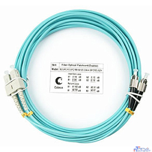 Cabeus FOP-50-SC-FC-20m Шнур оптический duplex SC-FC 50/125 mm OM3 20м LSZH