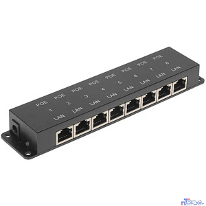 Midspan-8/P Пассивный PoE-инжектор Fast Ethernet на 8 портов.