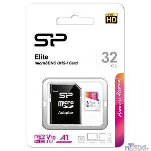 Micro SecureDigital 32GB Silicon Power SDHC Class10  SP032GBSTHBV1V20SP  Elite + adapter