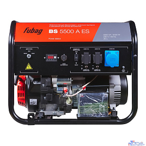 FUBAG BS 5500 A ES Электростанция бензиновая  [641691\646279] {Электростартер, 5.5 кВа/5.0 кВт, 230 В, 420 объем см3, 8,0/10,9 кВт, л.с., 78 дБ 7м, Время работы 3/4 нагрузки 9.8ч, 25 л бак, 80.6 кг}