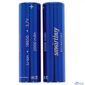 Smartbuy (SBBR-18650-2S2000) Аккумулятор Smartbuy LI18650-2000 mAh (50/400)(2шт. в уп-ке)