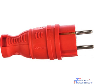 ЭРА Б0044547 Вилка ЭРА V8-RED-IP44 каучуковая с заземлением прямая 16A IP44 красная