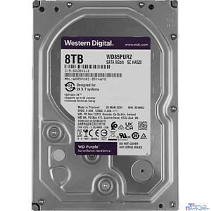 8TB WD Purple (WD85PURZ) {Serial ATA III, 5640- rpm, 256Mb, 3.5"}