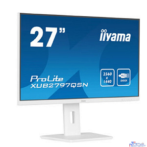 LCD IIYAMA 27" XUB2797QSN-W2 белый {IPS 2560x1440 100Hz 1ms 300cd HDMI DisplayPort(in+out) USB3.2 USB-C3.2(65W) USB-C3.2(15W) RJ-45 2x2W HAS Pivot}