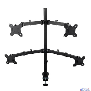 Кронштейн для монитора Filum FL-DMT004FB черный, четыре монитора, VESA: 75/100, 10-30 дюйма, до 10 кг (00-01215493)